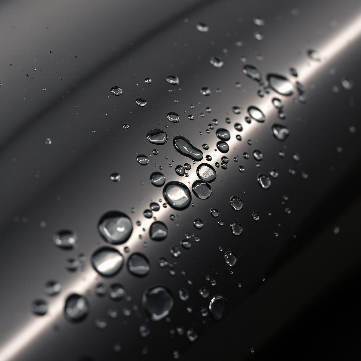 Water beading on ceramic-coated black paint